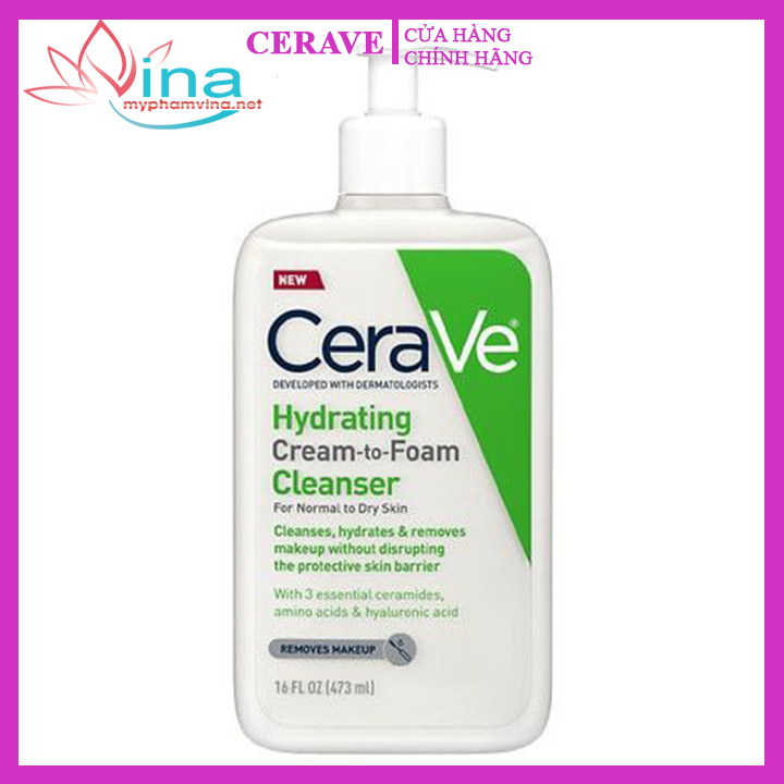 Sữa Rửa Mặt Cerave Hydrating Cream To Foam Cleanser 473ml