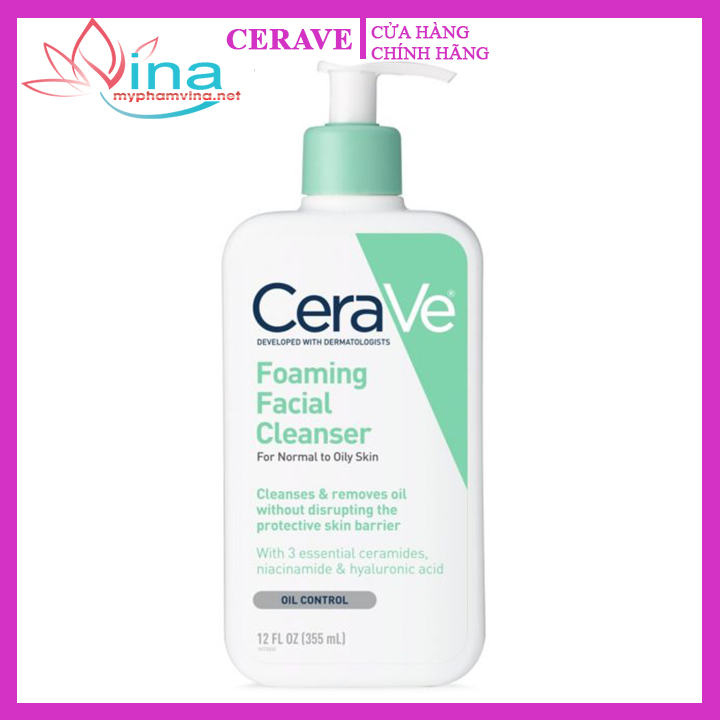Sữa rửa mặt Cerave Foaming Facial Cleanser 355ml Cho Da dầu 1