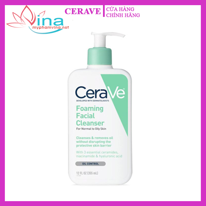 Sữa rửa mặt Cerave Foaming Facial Cleanser 355ml Cho Da dầu 2