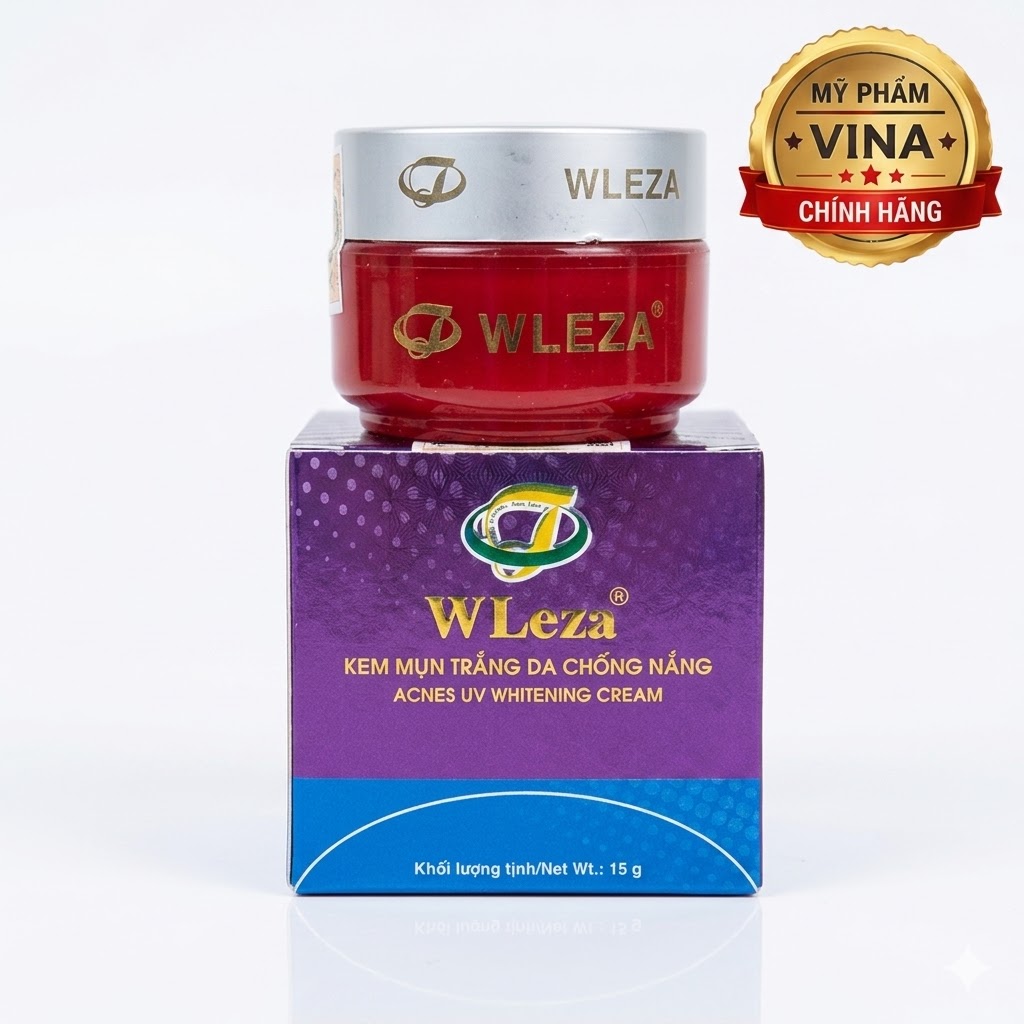 Kem ngừa mụn trắng da chống nắng WLeza 15g