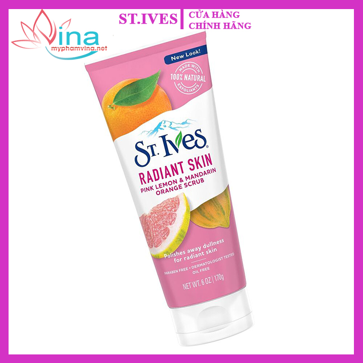 Tẩy Tế Bào Chết St.Ives Radiant Skin Pink Lemon & Mandarin Orange Scrub (170g) 2