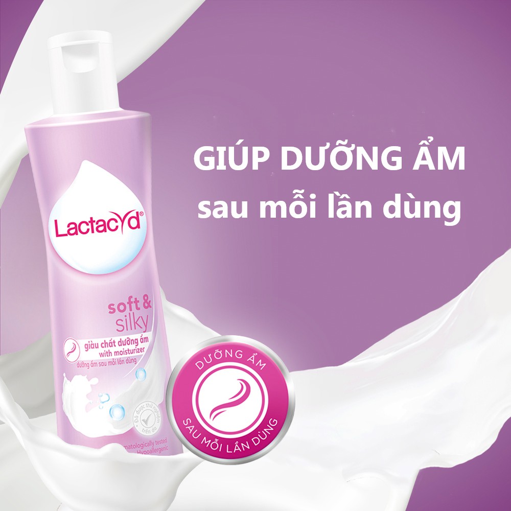 Dung dịch vệ sinh phụ nữ lactacyd soft & silky -  (250ml) 1