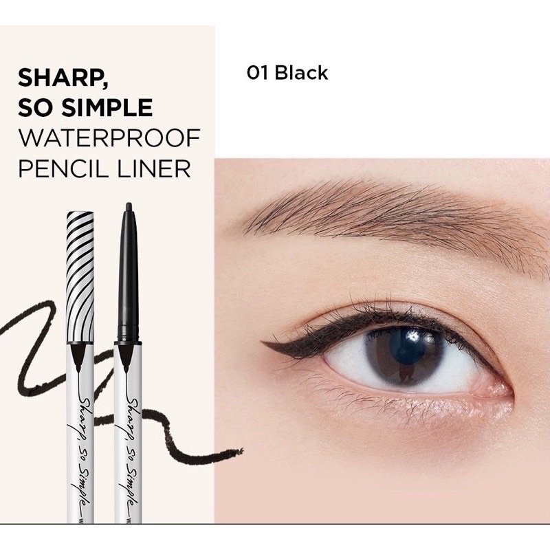 Bút Viền Mắt Chống Nước Clio Sharp So Simple Waterproof Pencil Liner 01 Black 1