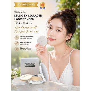 Phấn Phủ Cellio Ex Collagen Twoway Cake 13gr - Tone 13