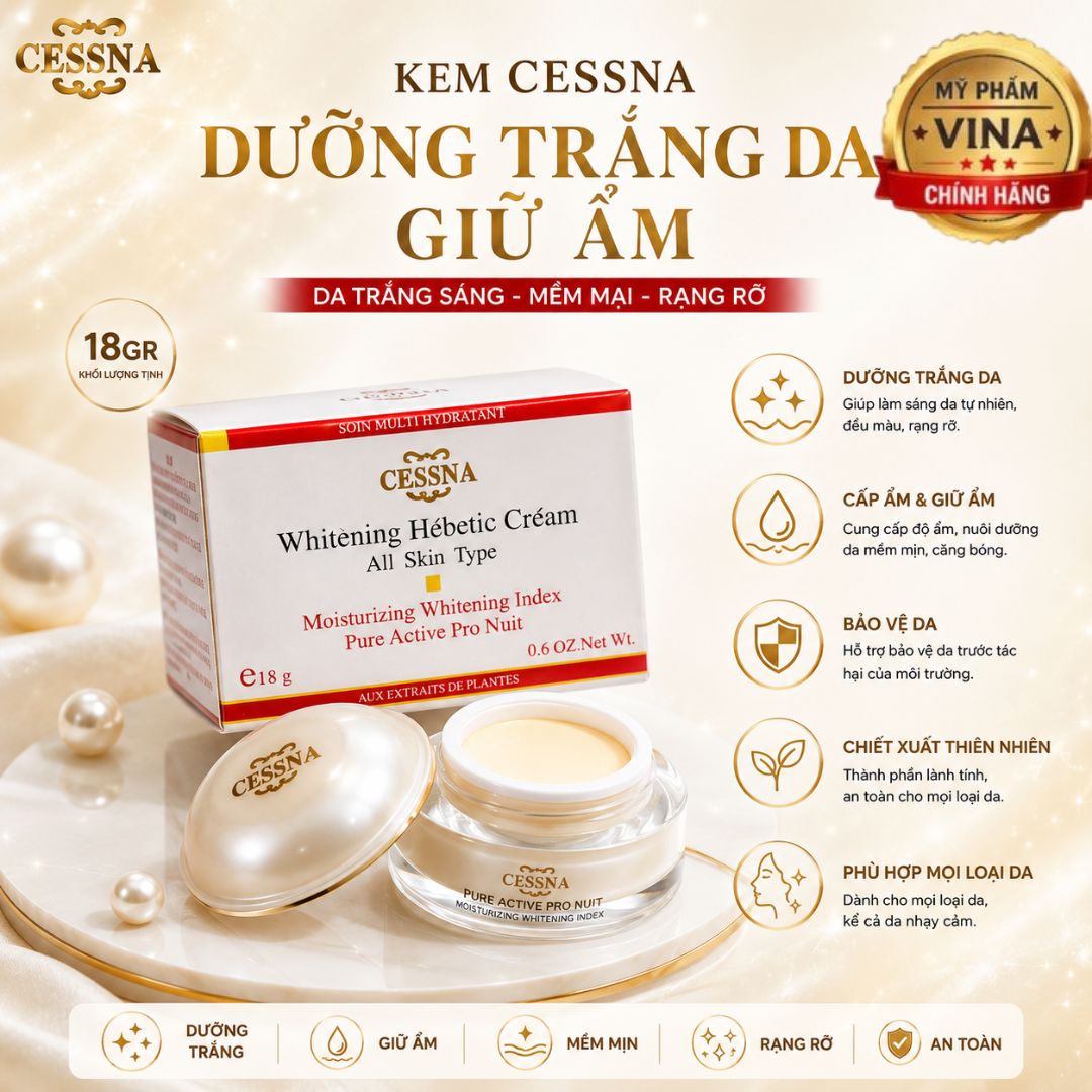 Kem CESSNA Dưỡng Trắng Da giữ Ẩm 18GR 1