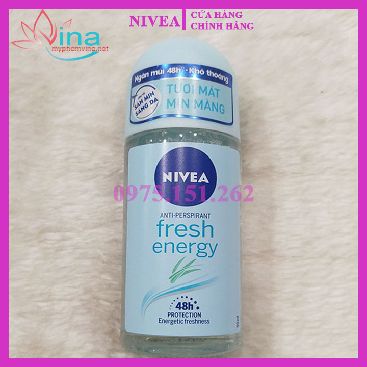 Lăn Khử Mùi Nivea Energy Fresh Tươi Mát Mịn Màng 50ml 2