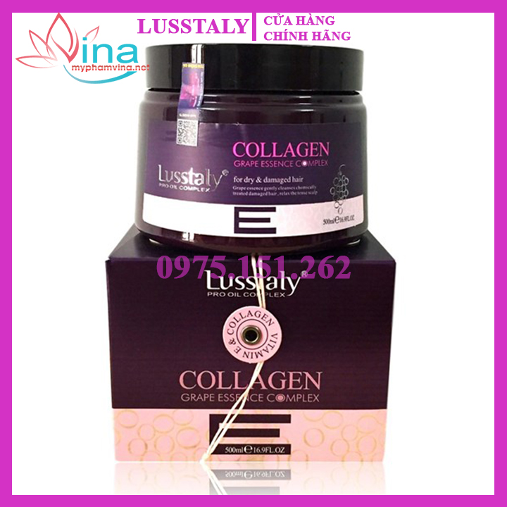 Kem hấp ủ tóc Lusstaly Collagen Grape Essence Complex mask 500ml - phục hồi siêu mượt tóc cao cấp 1