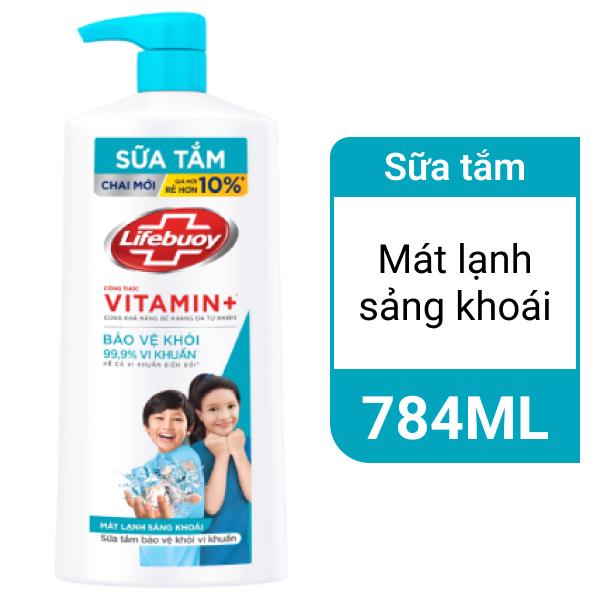 Sữa tắm Lifebuoy Bảo Vệ Khỏi Vi Khuẩn Mát Lạnh Sảng Khoái 800ML - XANH LỢT 2