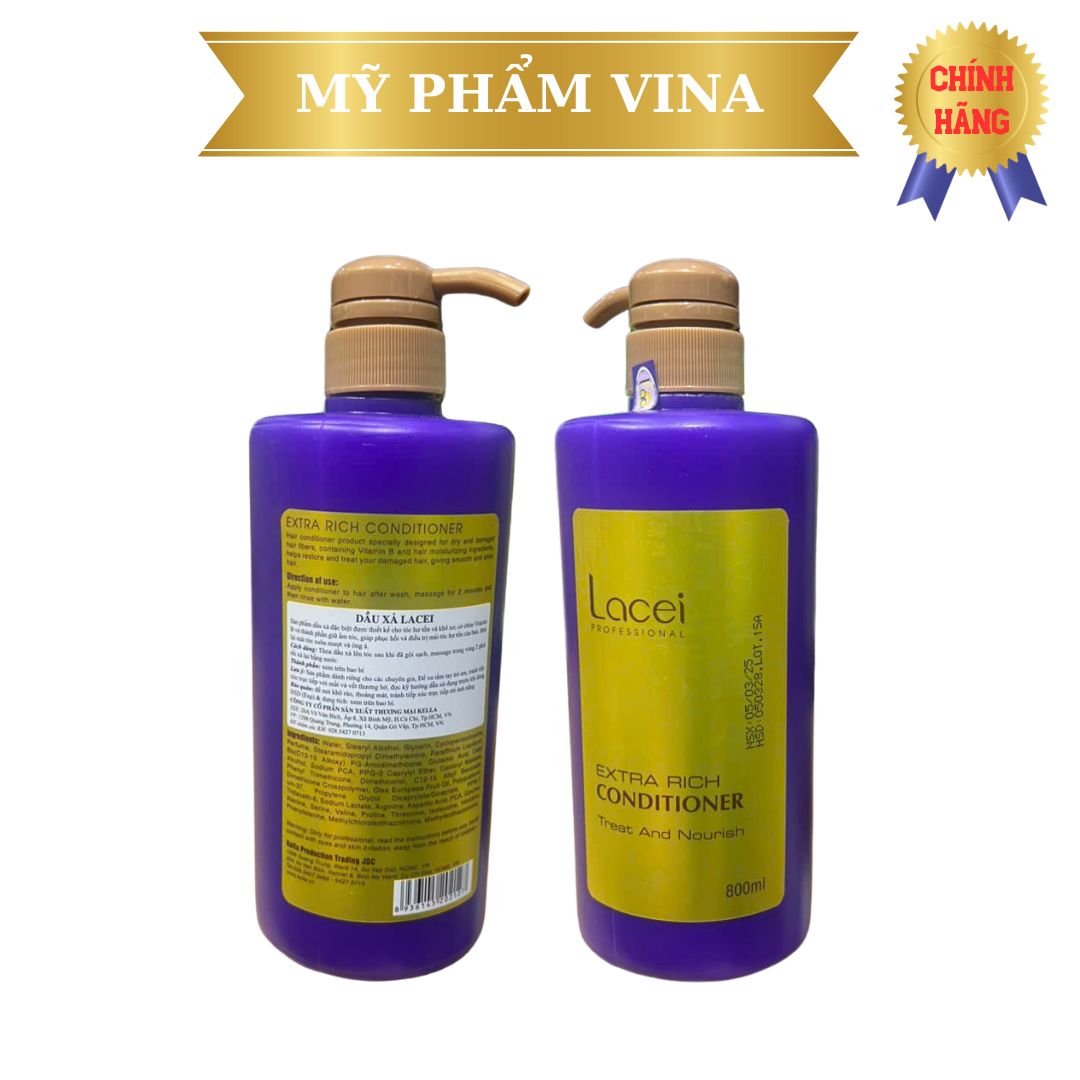 DẦU XÃ LACEI EXTRA RICH DƯỠNG ẨM CHO TÓC KHÔ 800ML  (MÀU TÍM) 2