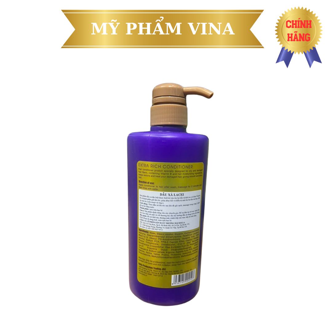 DẦU XÃ LACEI EXTRA RICH DƯỠNG ẨM CHO TÓC KHÔ 800ML  (MÀU TÍM) 1