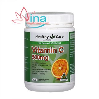 Viên nhai (ngậm) Healthy Care Vitamin C 500mg hộp 500 viên Úc 1