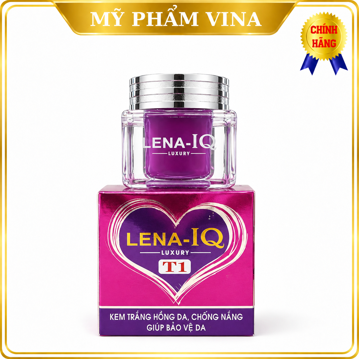 Kem LENA-IQ T1 LUXURY dưỡng trắng - Hồng da - Chống nắng - Lão hóa - Bảo vệ da 15g 1