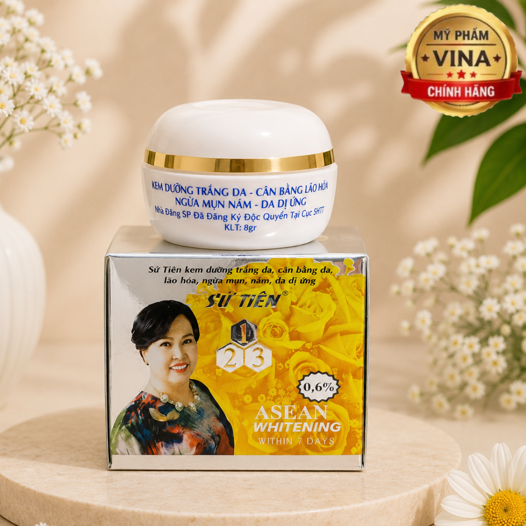 Kem Sứ Tiên dưỡng trắng da cân bằng da lão hóa ngừa mụn nám dị ứng 6g (trắng)