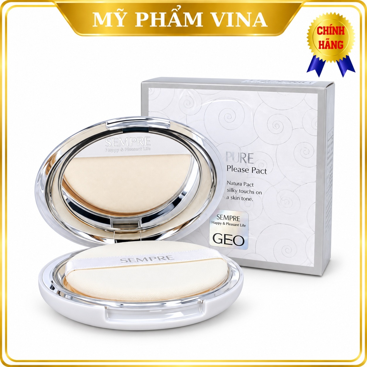 Phấn Phủ Geo Sempre Happy & Please Pact 22g 1