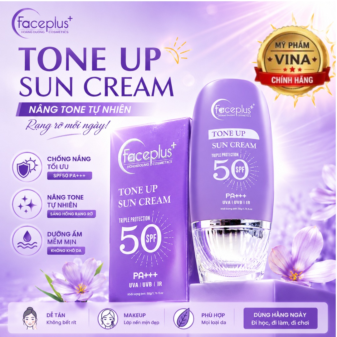 Kem chống nắng nâng tone Faceplus+ Tone Up Sun Cream SPF 50 PA +++ 50g