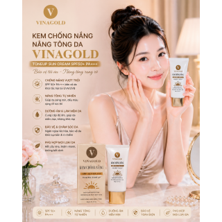 Kem chống nắng nâng tông da VINAGOLD TONEUP SUN CREAM SPF PA+++ 60ML