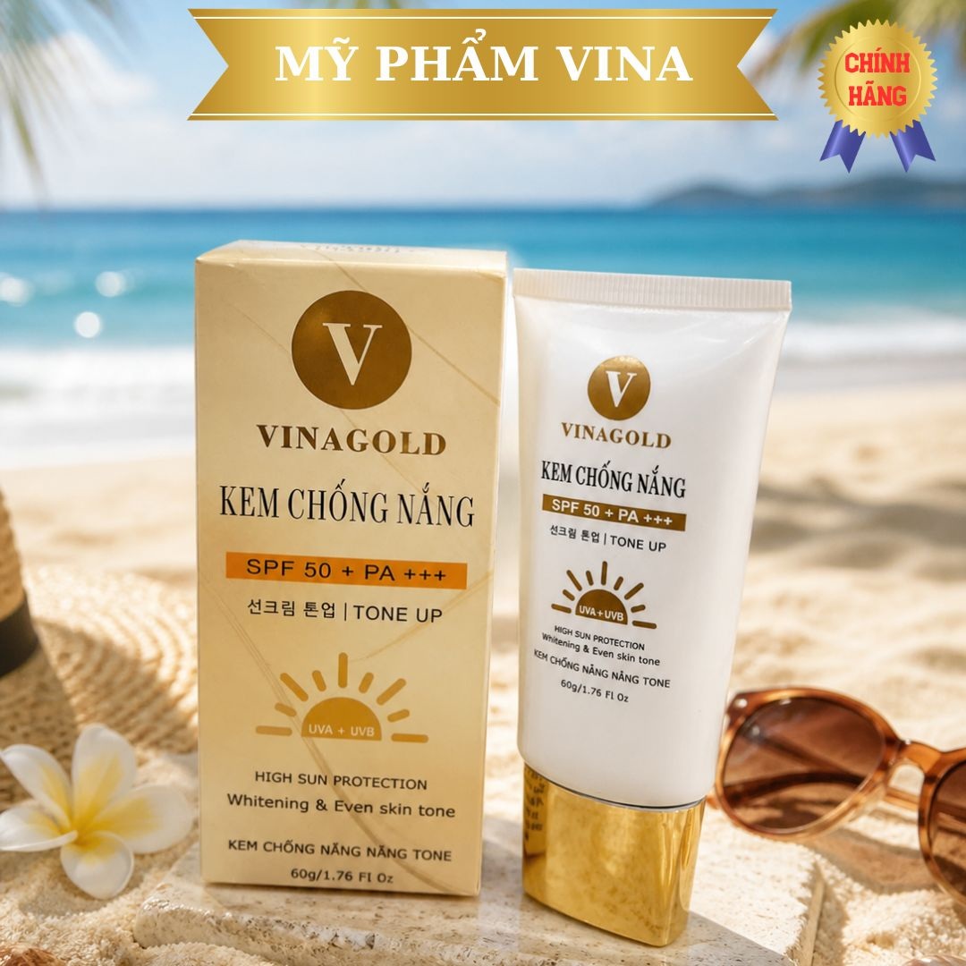 Kem chống nắng nâng tông da VINAGOLD TONEUP SUN CREAM SPF PA+++ 60ML 1