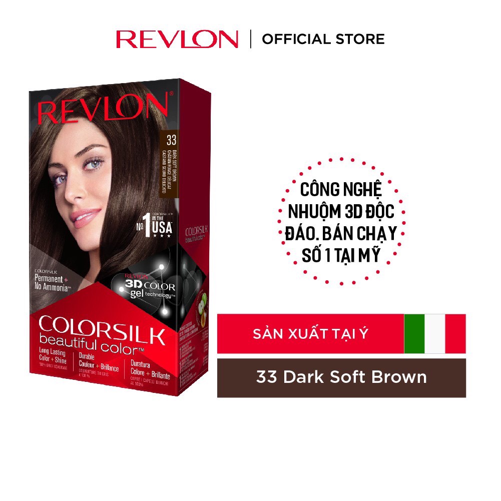 Thuốc nhuộm tóc Revlon Colorsilk số 33 nâu chocolate 1