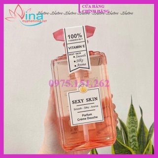  Sữa tắm nước hoa Sexy Skin 600ml của Pháp - màu Hồng: hương hoa, vitamin E