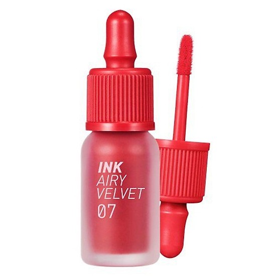Son kem lì Peripera Ink Velvet Tint 2019 màu 07 Girlish Red – Đỏ cam 2