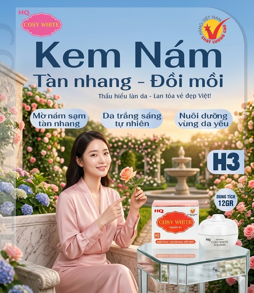 Kem HQ Cosy White H3 Nám Tàn Nhang Đồi Mồi 12gr 1