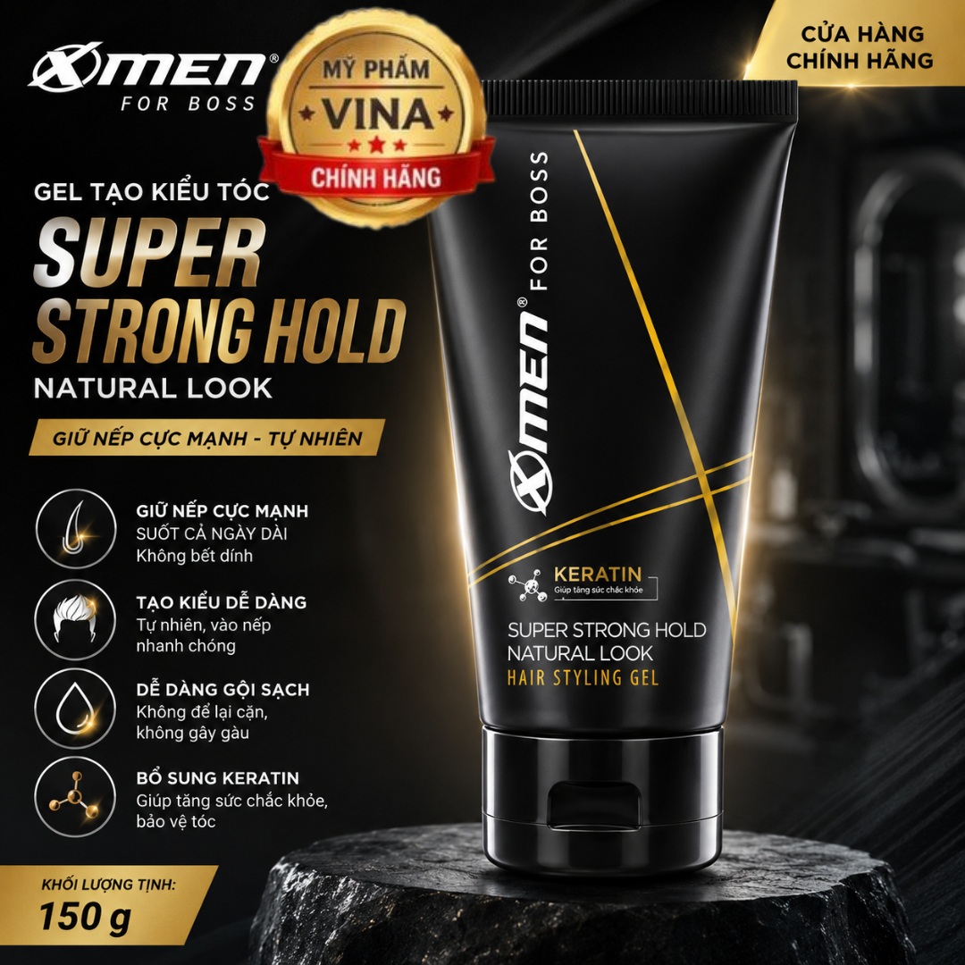 Gel tạo kiểu tóc XMen For Boss Super Strong Hold Natural Look 150gr 1
