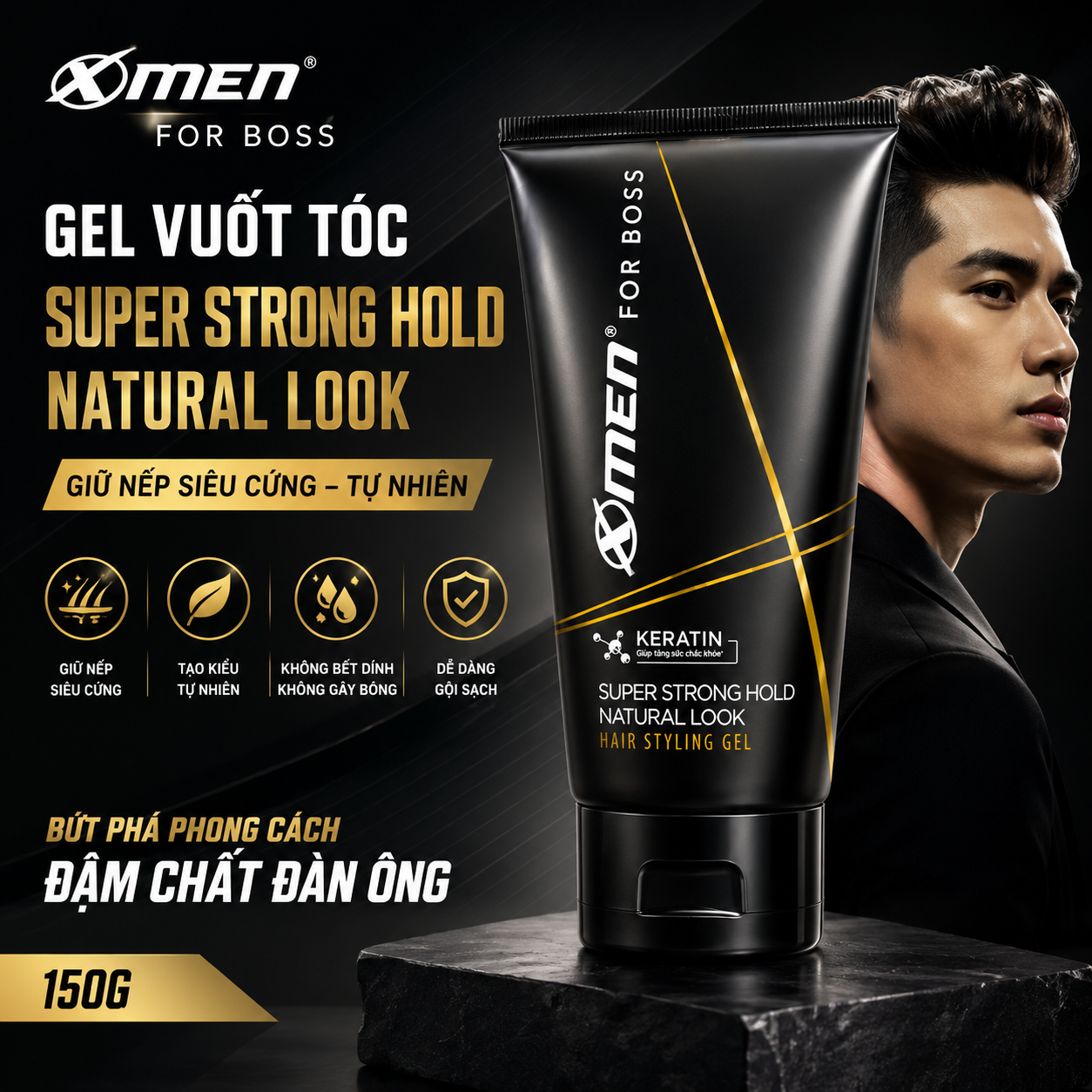 Gel tạo kiểu tóc XMen For Boss Super Strong Hold Natural Look 150gr 2