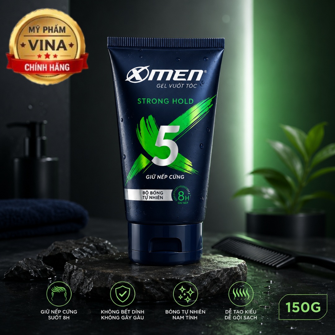 Gel vuốt tóc XMen Strong Hold tạo nếp cứng cực nhanh 150g 1