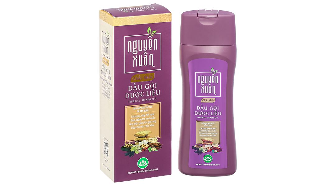 Dầu Gội Dược Liệu Nguyên Xuân TÍM Chắc Khỏe Giảm Gãy Rụng Dành Cho Tóc Yếu, Tóc Gãy, Tóc Chẻ Ngọn 250ML 2