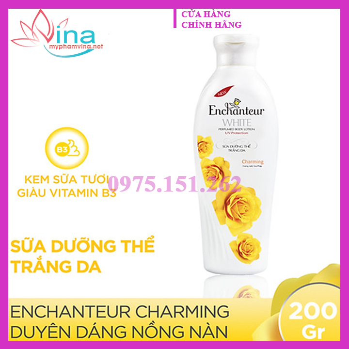 Sữa Dưỡng Thể Trắng Da Enchanteur Charming 200gr 1