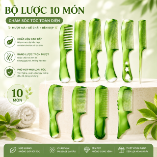 10 Cây Lược Chải Tóc Răng Thưa – Chất Liệu Nhựa PP Cao Cấp, Giúp Gỡ Rối và Tạo Kiểu