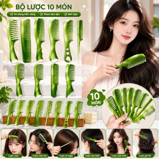 10 Cây Lược Chải Tóc Răng Thưa – Chất Liệu Nhựa PP Cao Cấp, Giúp Gỡ Rối và Tạo Kiểu