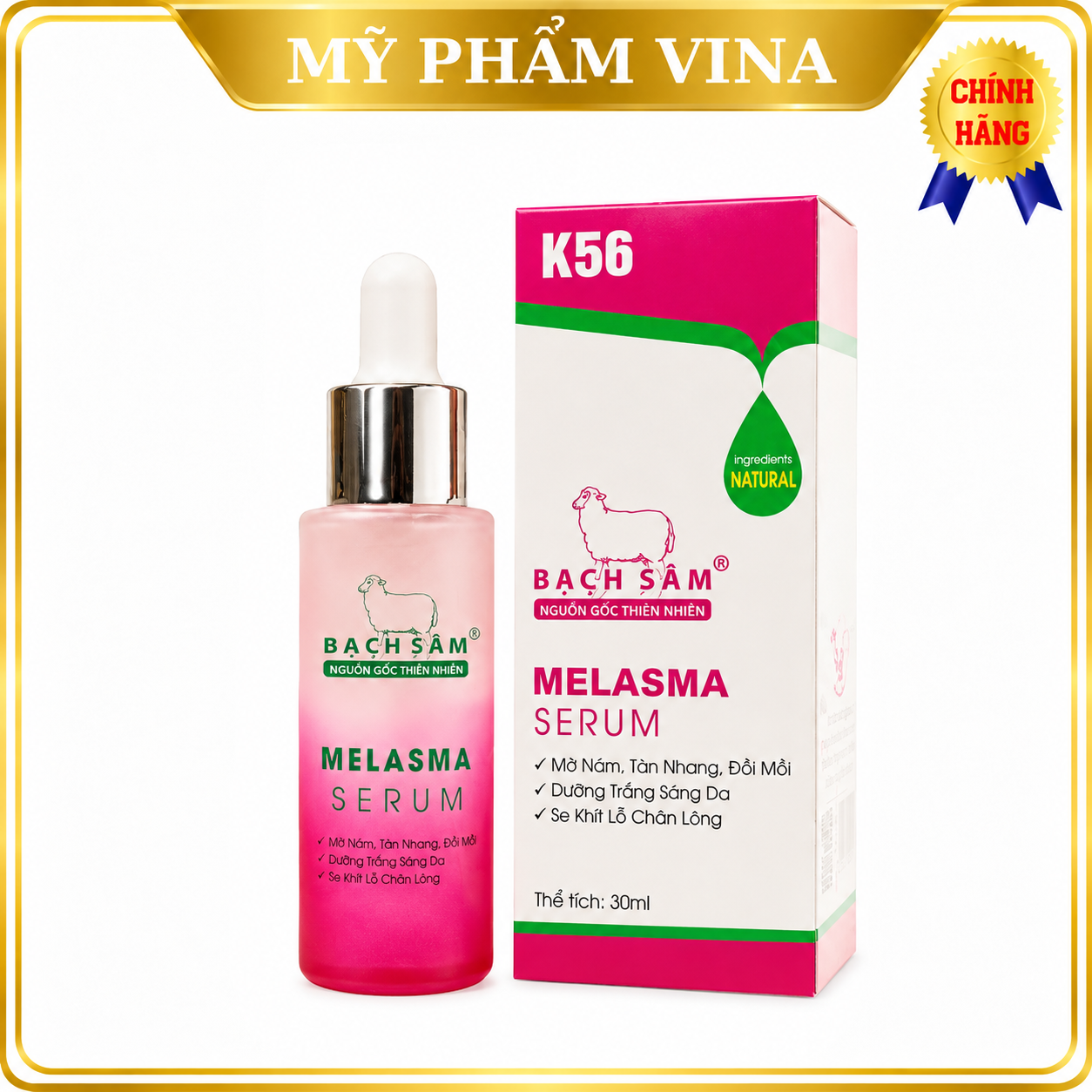 Serum Bạch Sâm K56 Dưỡng Trắng Da Mờ Nám 30ml