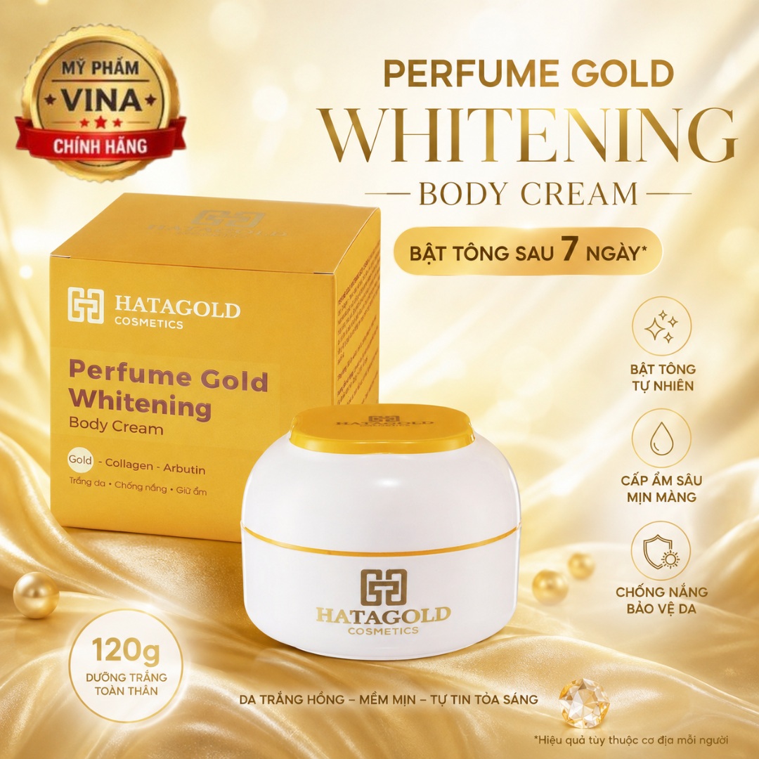 Kem Dưỡng Body Hatagold Bật Tông Sau 7 Ngày - Perfume Gold Whitening Body Cream - 120g 1