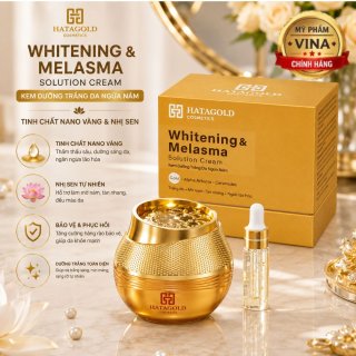 Kem Hatagold Trị Nám Dưỡng Trắng Da Tinh Chất Nano Vàng Và Nhị Sen - Whitening and Melasma Solution Cream - 18gr