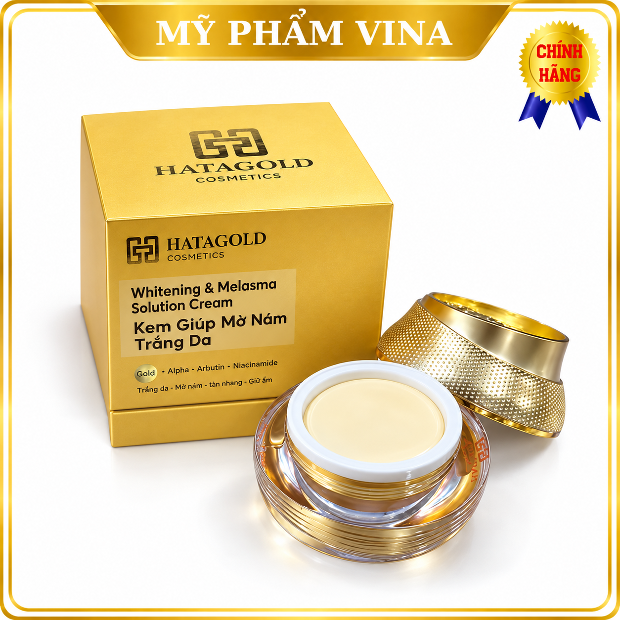 Kem Hatagold Nám Dưỡng Trắng Da Tinh Chất Nano Vàng Và Nhị Sen - Whitening and Melasma Solution Cream - 18gr 1