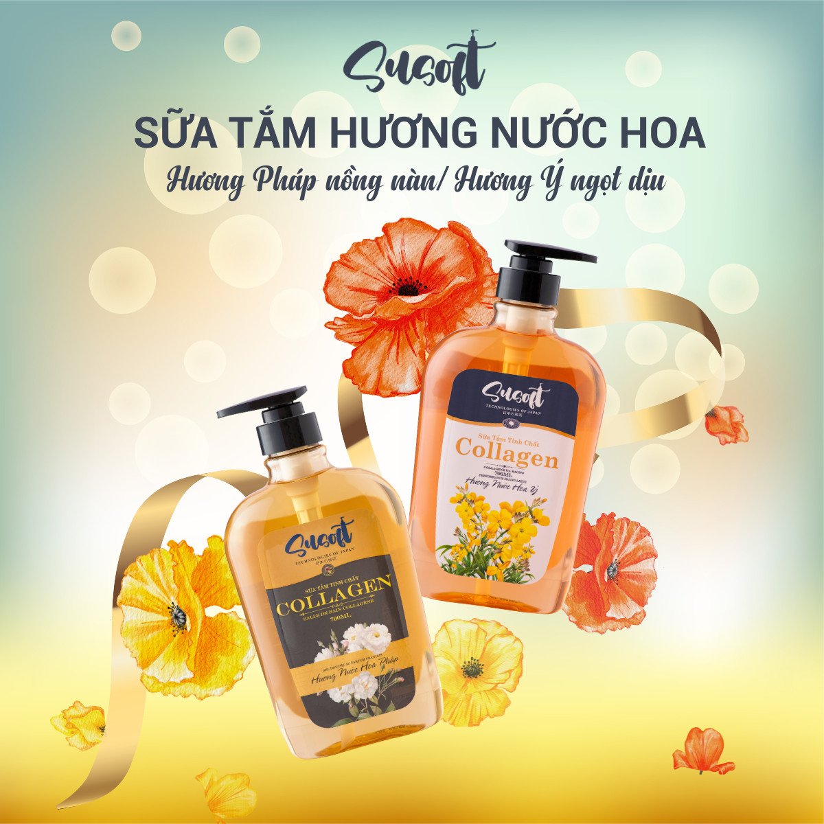 Sữa tắm tinh chất Collagen, Hương nước hoa SUSOFT 700ml 2