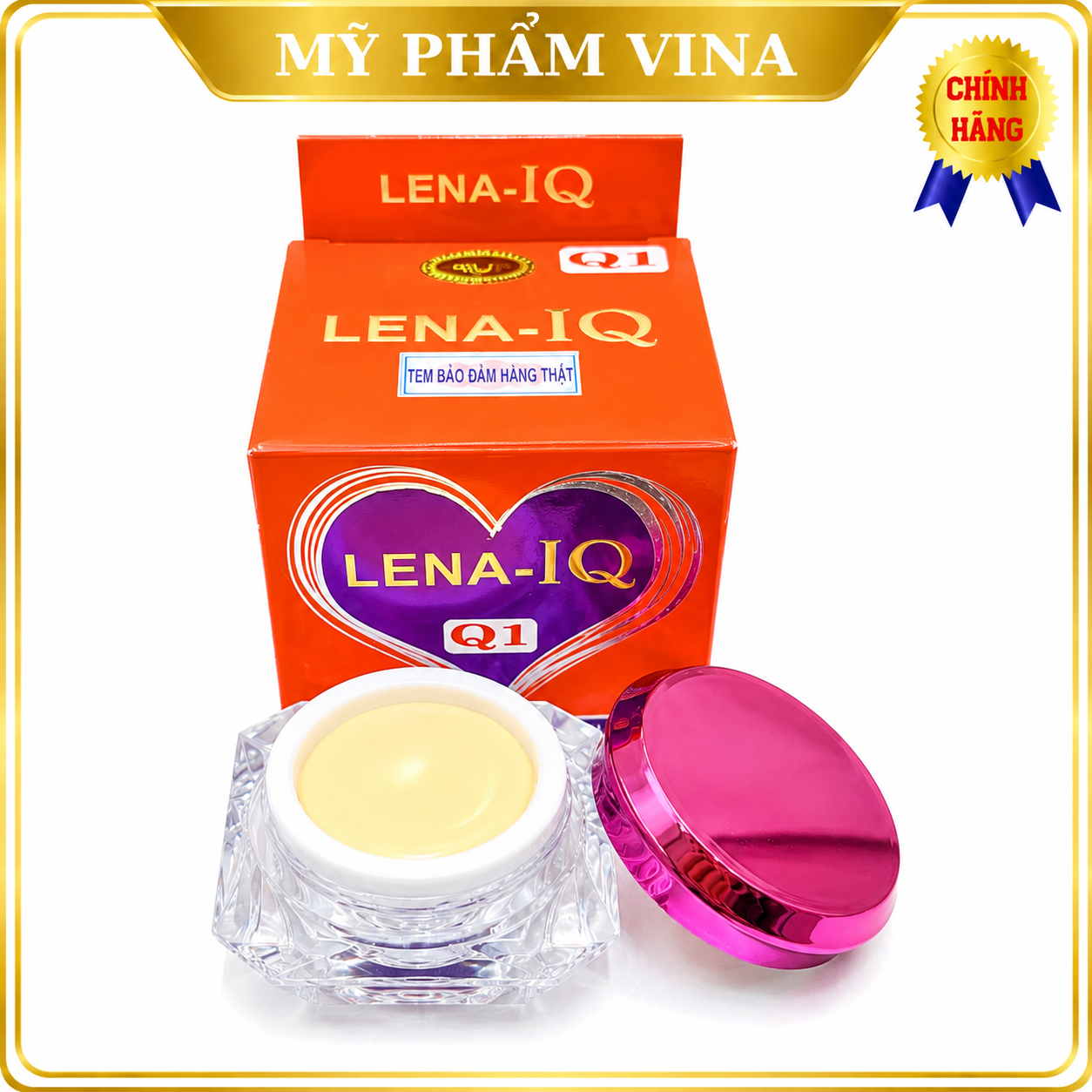 Kem LENA-IQ Q1 dưỡng trắng - Hồng da - Chống nắng - Lão hóa - Bảo vệ da (15g)