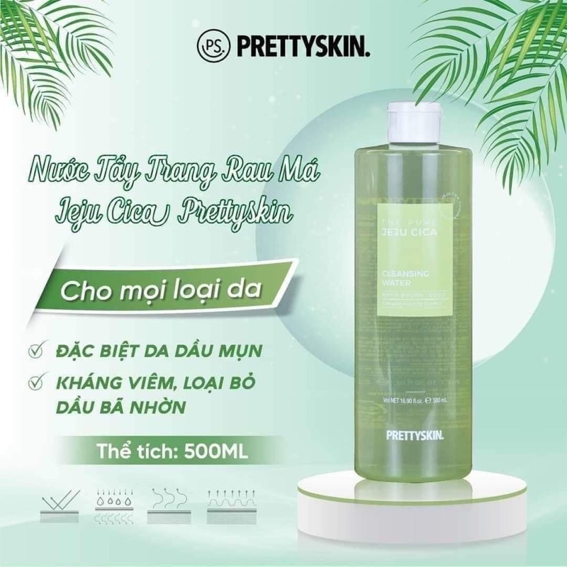 Nước Tẩy Trang Pretty Skin The Pure Jeju Cica Cleansing Water 500ml 1