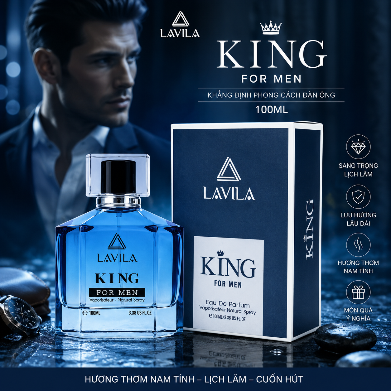 NƯỚC HOA NAM LAVILA KING FOR MEN 100ML