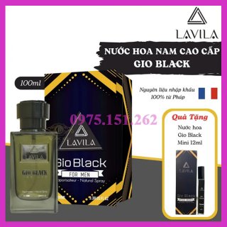 [ MUA 1 TẶNG 1] NƯỚC HOA NAM LAVILA GIO BLACK 100ML - TẶNG NƯỚC HOA 12ML