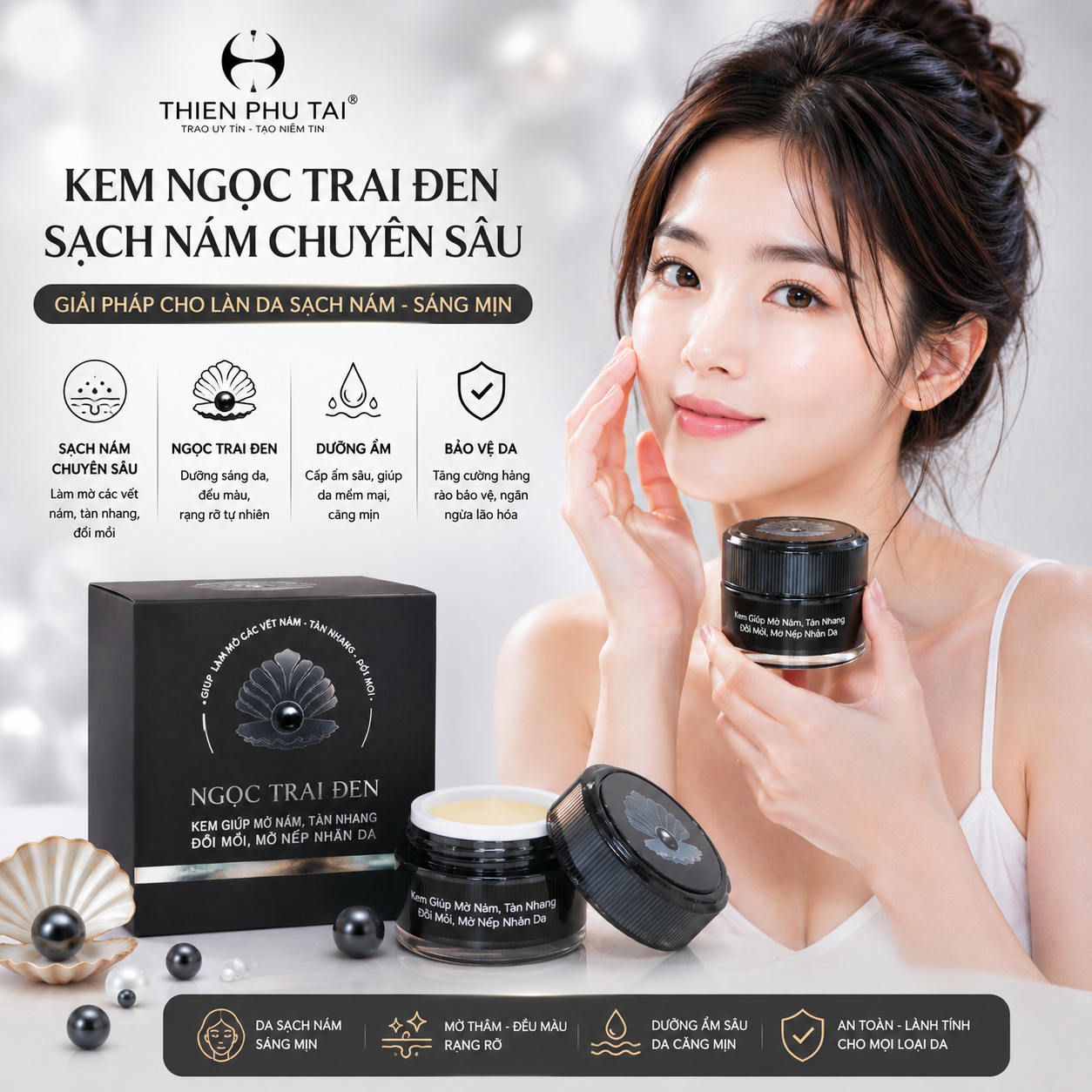 KEM NGỌC TRAI ĐEN SẠCH NÁM CHUYÊN SÂU 18GR 2