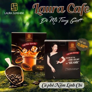 Cà phê nấm Linh chi Laura Coffee Hộp 10 gói - Laura Sunshine Nhật Kim Anh