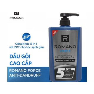 Dầu gội Romano Force 5in1 sạch gàu dưỡng da đầu 650gr