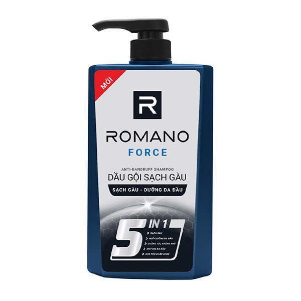 Dầu gội Romano Force 5in1 sạch gàu dưỡng da đầu 650gr 2