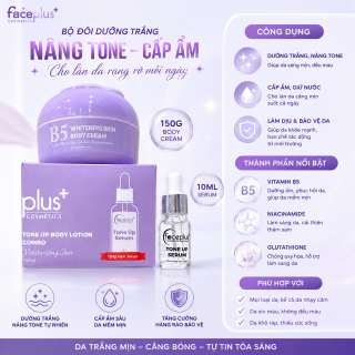 [TẶNG SERUM] Kem dưỡng trắng body Faceplus+ New B5 White Tone Up Body Lotion 150gr (tặng 2 mặt nạ faceplus)