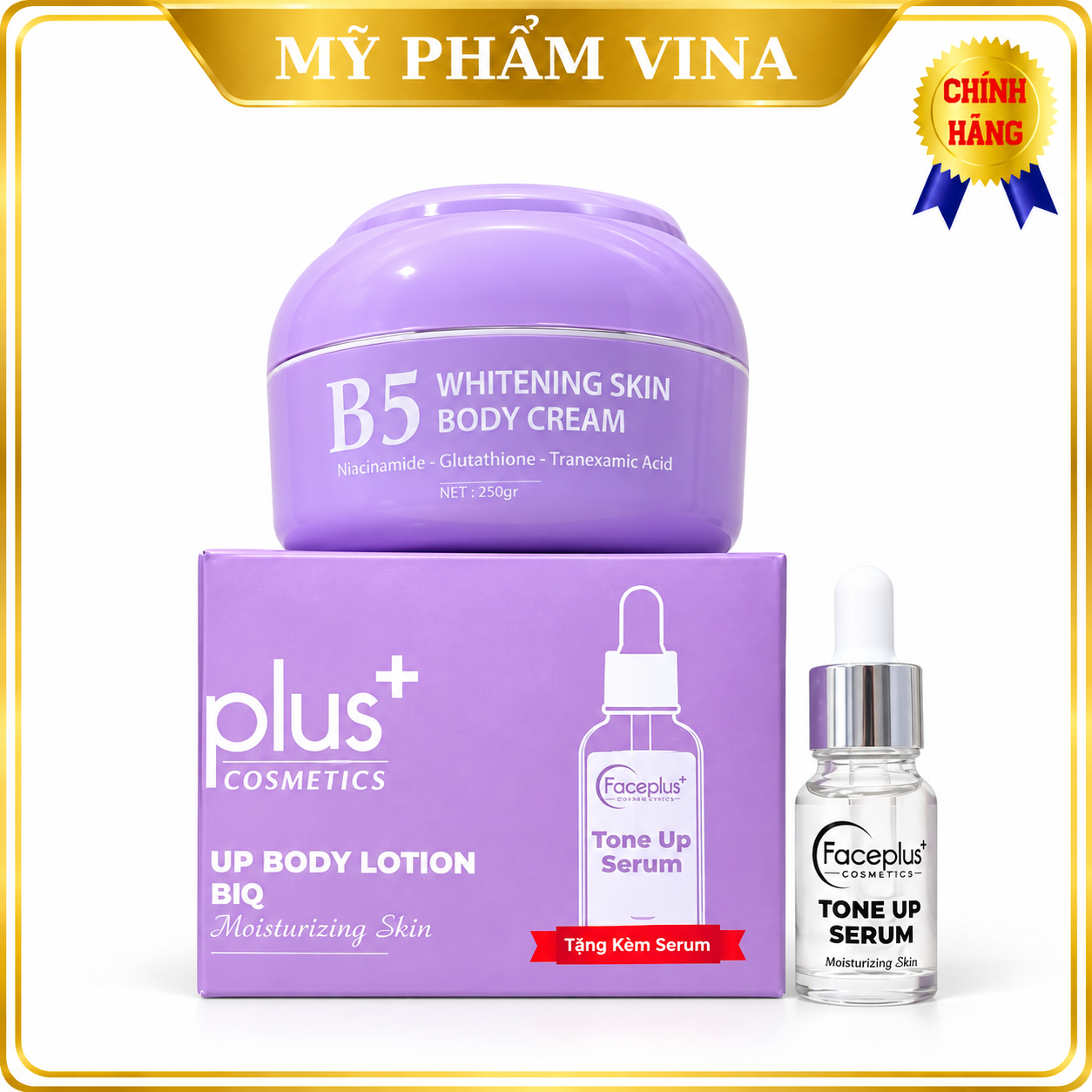[TẶNG SERUM] Kem dưỡng trắng body Faceplus+ New B5 White Tone Up Body Lotion 150gr (tặng 2 mặt nạ faceplus) 1