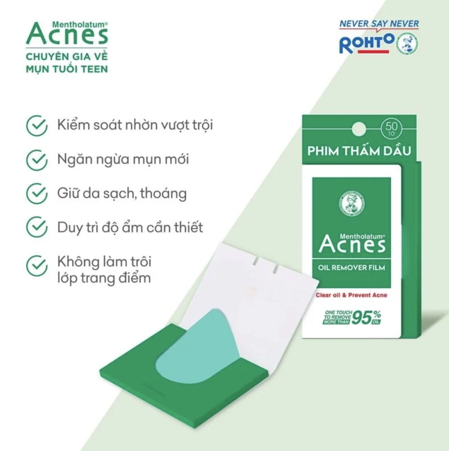 Phim thấm dầu Acnes Oil Remover Film (50 tờ/gói) 2