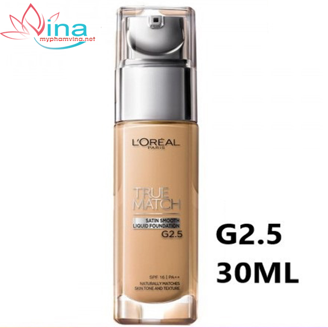 Kem Nền Dưỡng Ẩm Loreal True Match Liquid Foundation G2.5 30ml 2