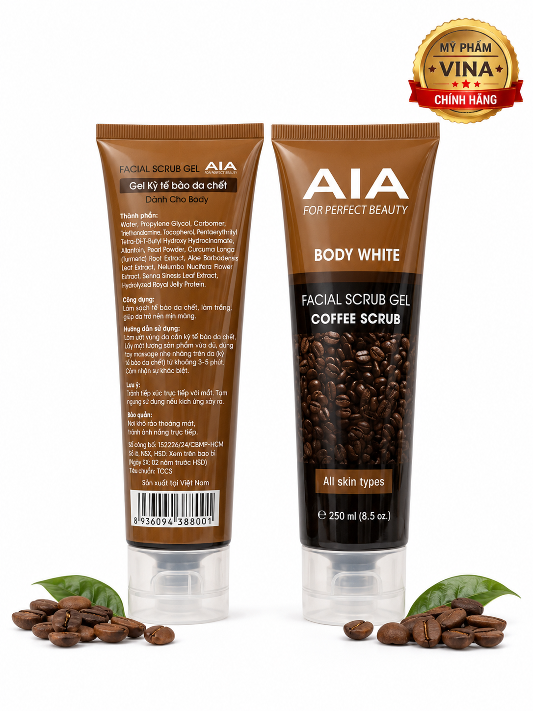 Gel tẩy kì tế bào chết body AIA Facial Scrub Coffee (cà phê ) 250ml